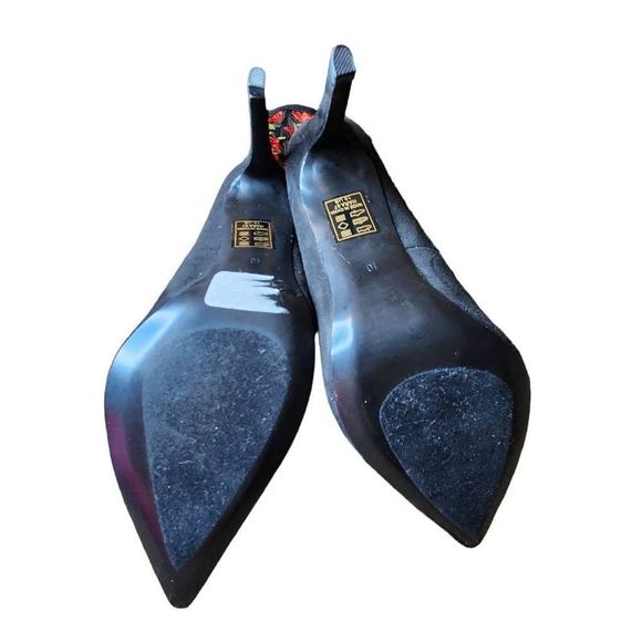 Design by Jacobies Black Sheer Mesh Embroidered Floral Over the Knee Sti… - Picture 4 of 10